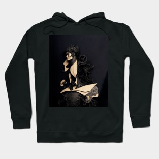 Woman's face in apprehensive profile of the gothic and mentalizing gear Hoodie